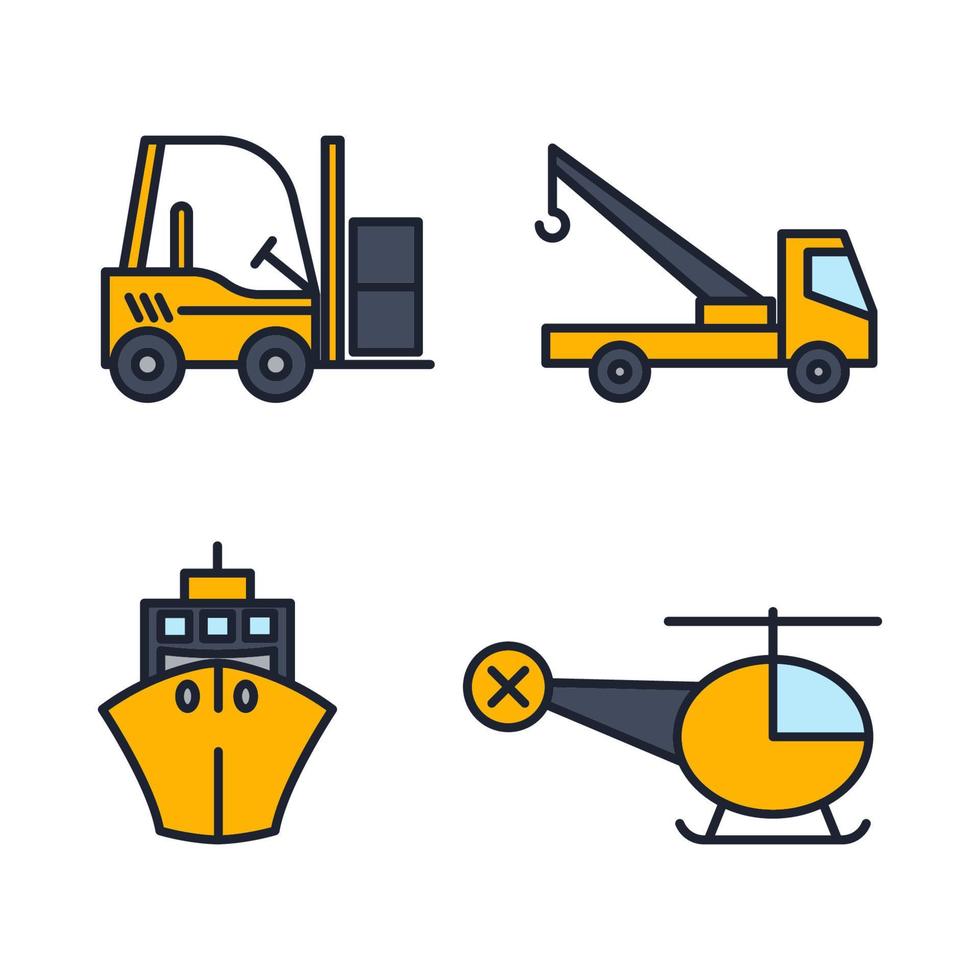 transport, tunga maskiner som ikon symbol mall för grafisk och webbdesign samling logotyp vektorillustration vektor