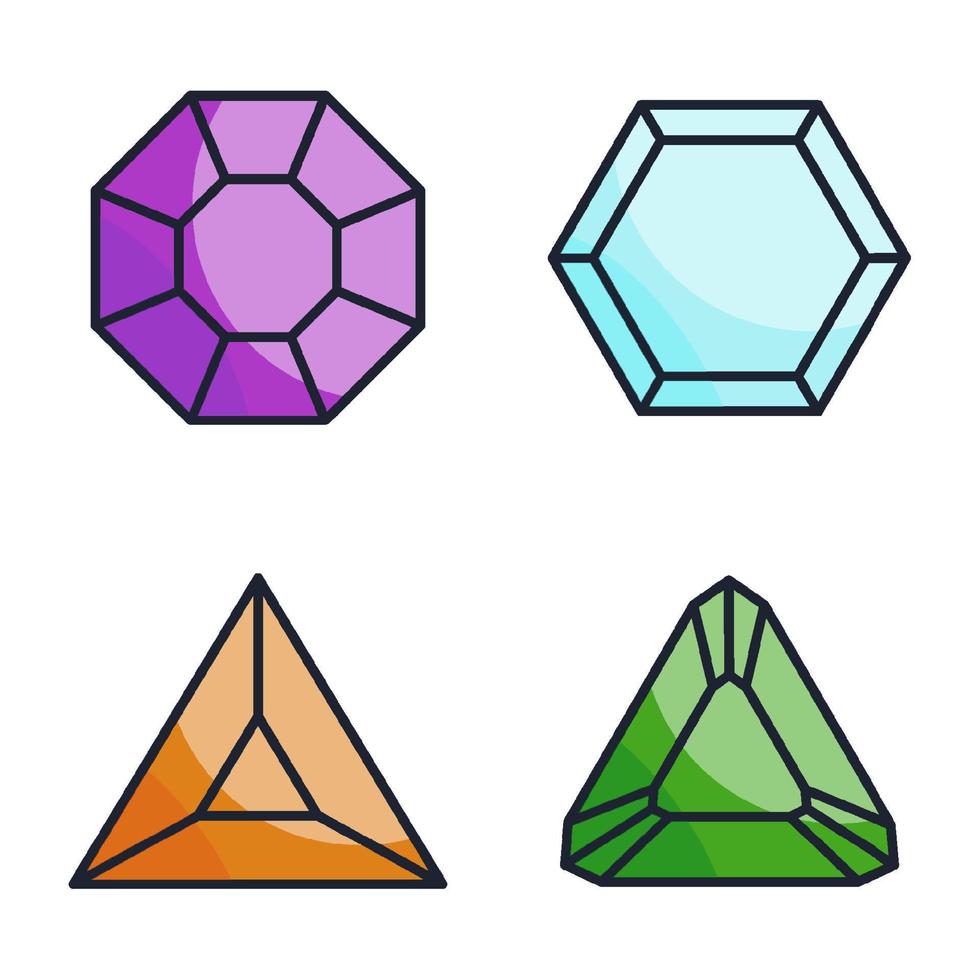 ädelstenar juveler och diamanter set ikon symbol mall för grafisk och webbdesign samling logotyp vektorillustration vektor