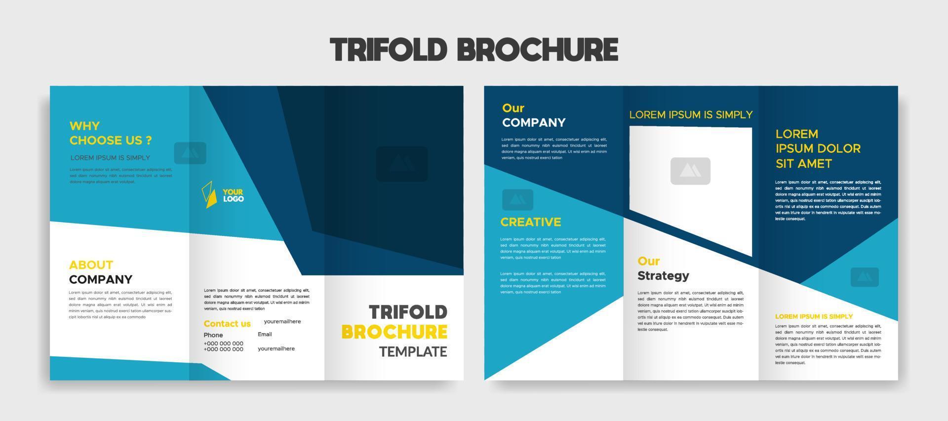 kreativa redigerbara trefaldiga broschyr mall design vektor
