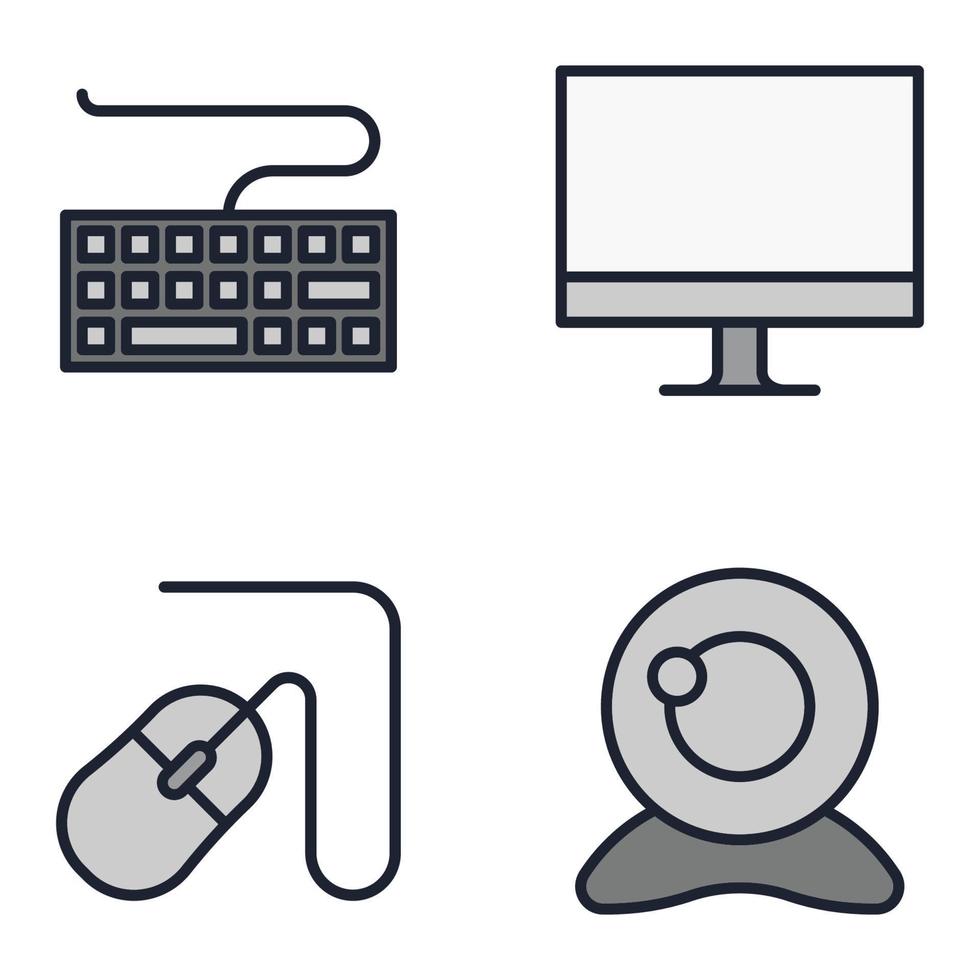 technologiegerät set symbol symbol vorlage für grafik- und webdesign sammlung logo vektorillustration vektor