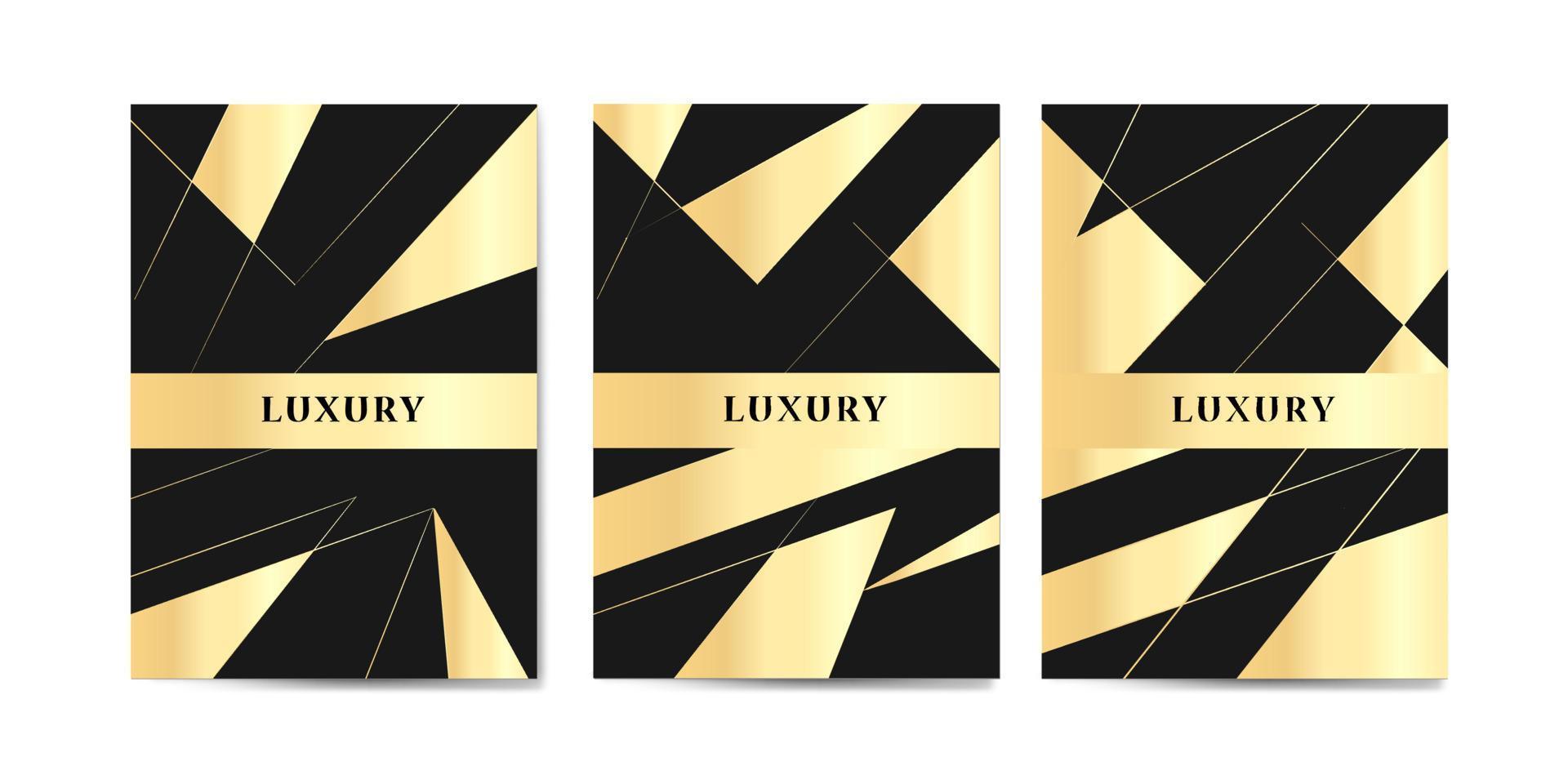 Luxusabdeckungen mit minimalem Design. schwarze und goldene Hintergründe für Ihr Design. Anwendbar für Banner, Plakate, Plakate, Flyer usw. eps10-Vektor vektor