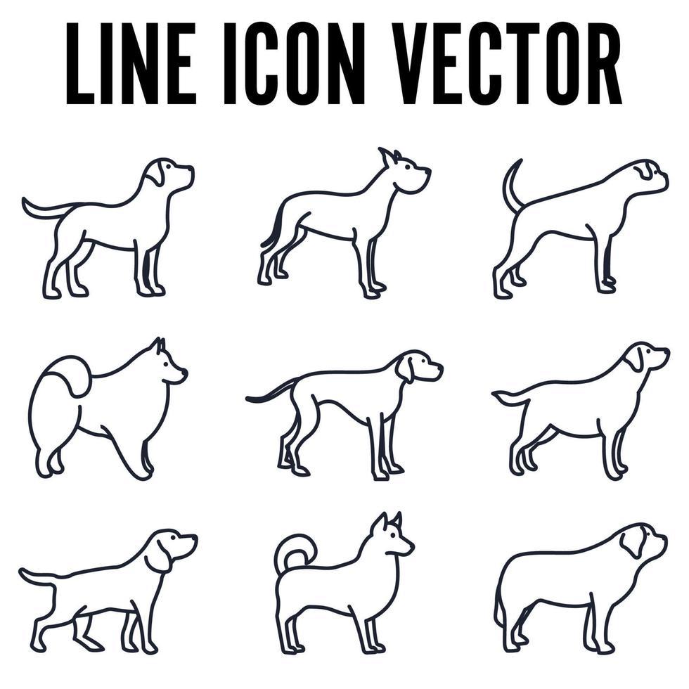 Hunde setzen Symbolsymbolvorlage für Grafik- und Webdesign-Sammlung Logo-Vektorillustration vektor