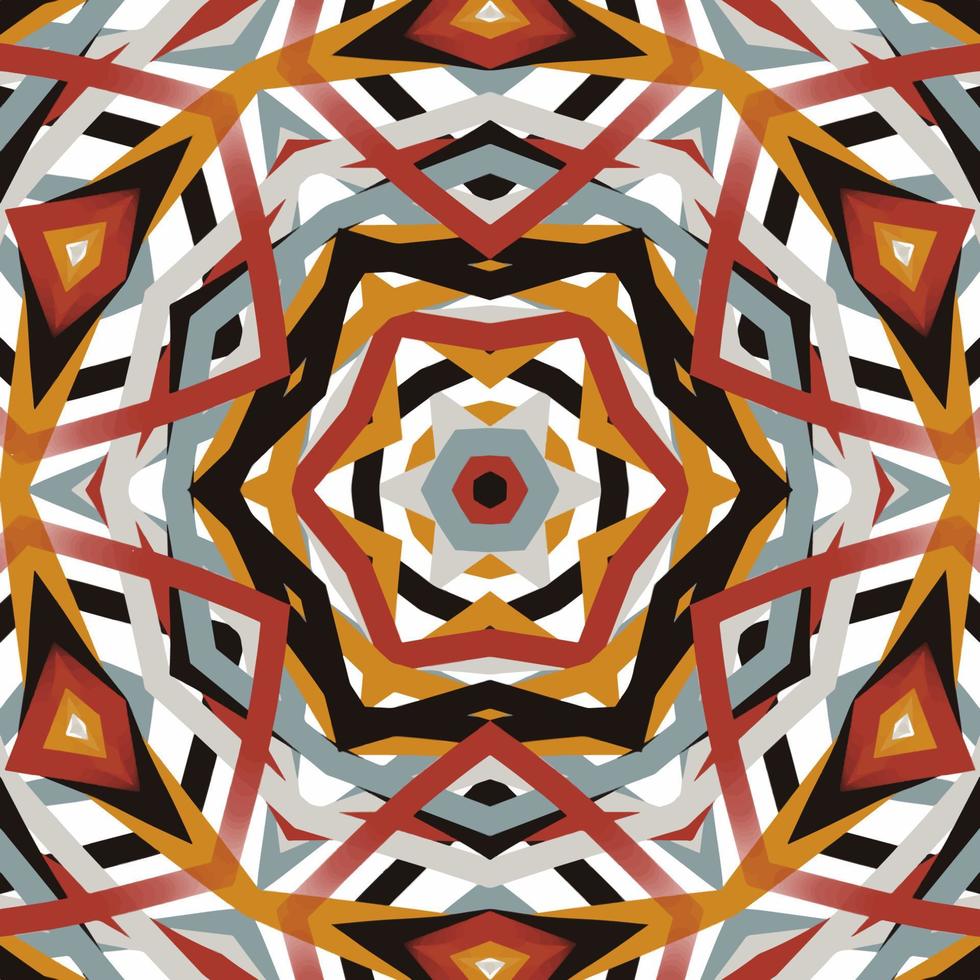 Nahtloser Mandala-Musterhintergrund, abstraktes ethnisches authentisches symmetrisches Muster dekoratives dekoratives Kaleidoskop vektor