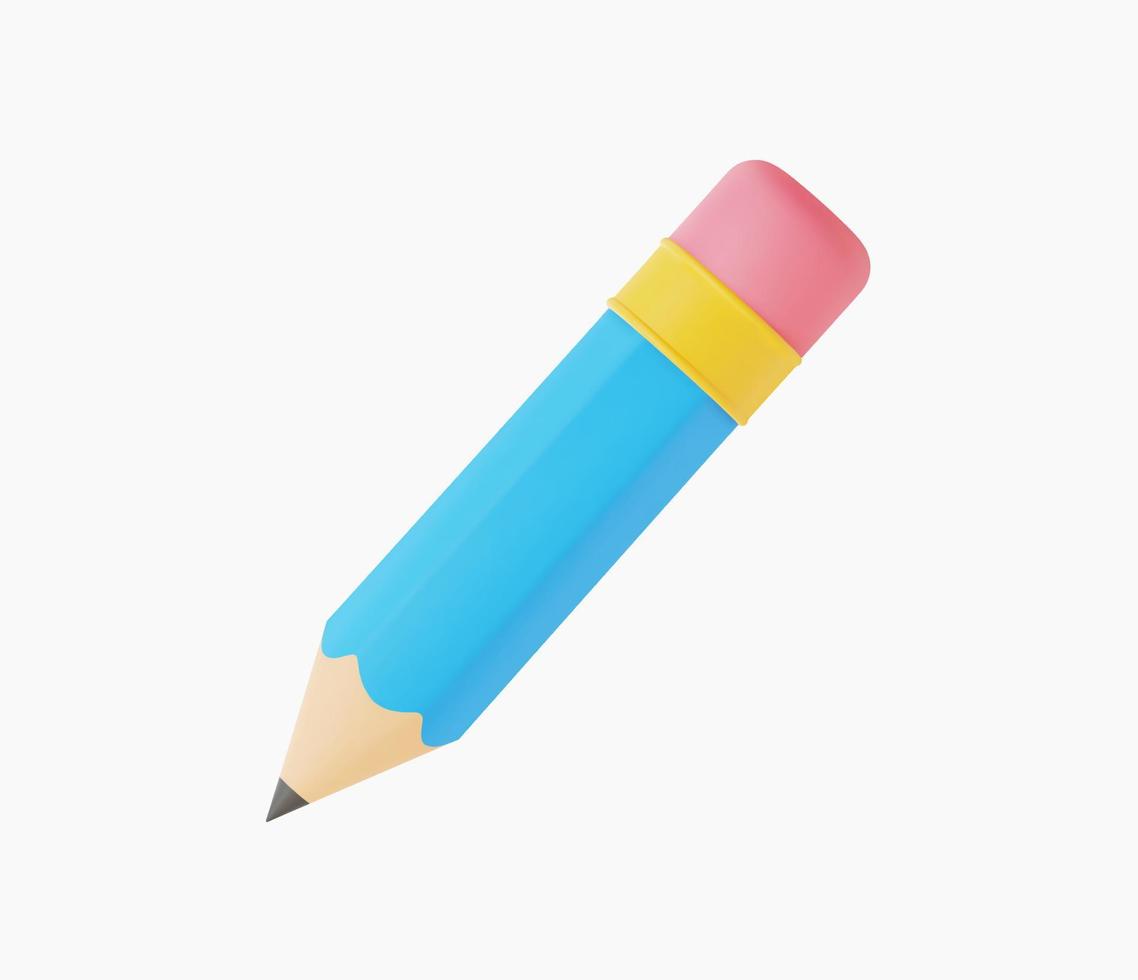 3d realistische Bleistiftsymbol-Vektorillustration. vektor
