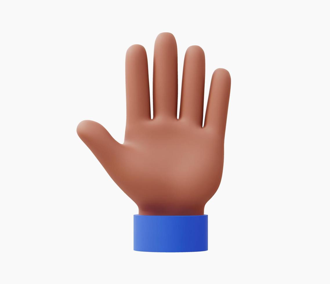 3D realistisk öppen palm hand som stopp vektorillustration. vektor