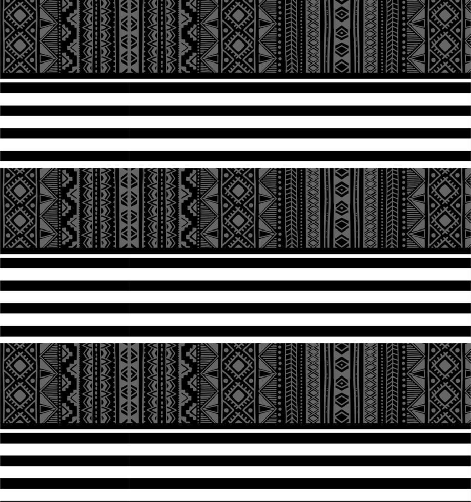 Ethno-Muster schwarze Streifen ... vektor