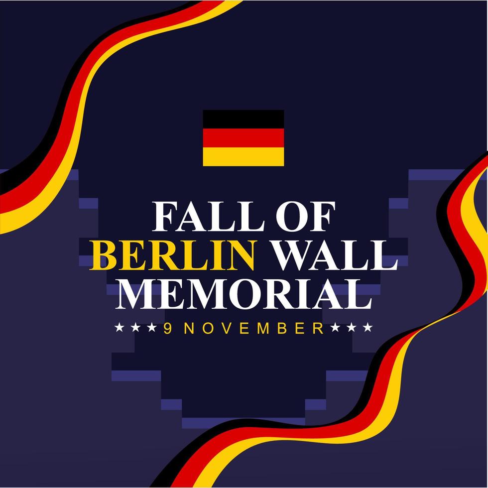 Tag des Falls der Berliner Mauer. vektorvorlage für den internationalen feiertag. festival weltweit illustration. geeignet für Banner, Cover, Hintergrund, Hintergrund, Poster. Vektor eps 10.