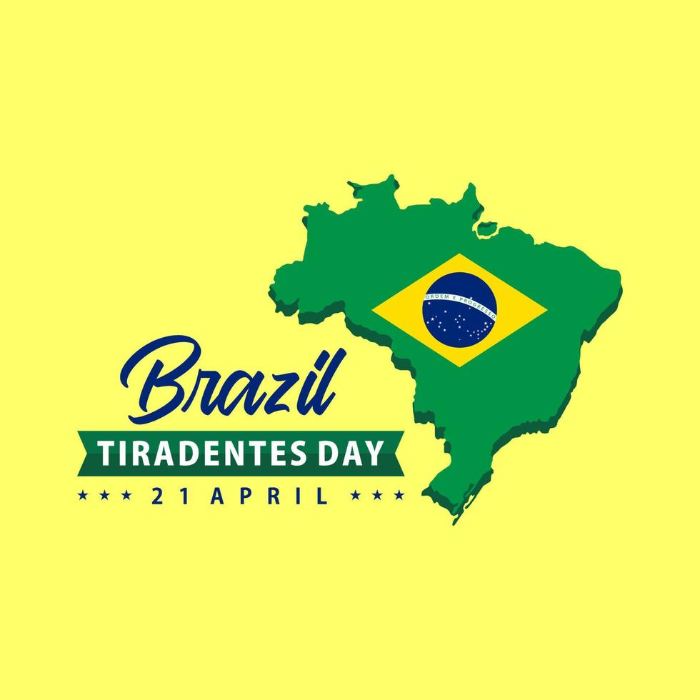 brasiliens tiradentes dag. internationella firande dag vektor mall. festival över hela världen illustration. passar för banderoll, omslag, bakgrund, bakgrund, affisch. vektor eps 10.