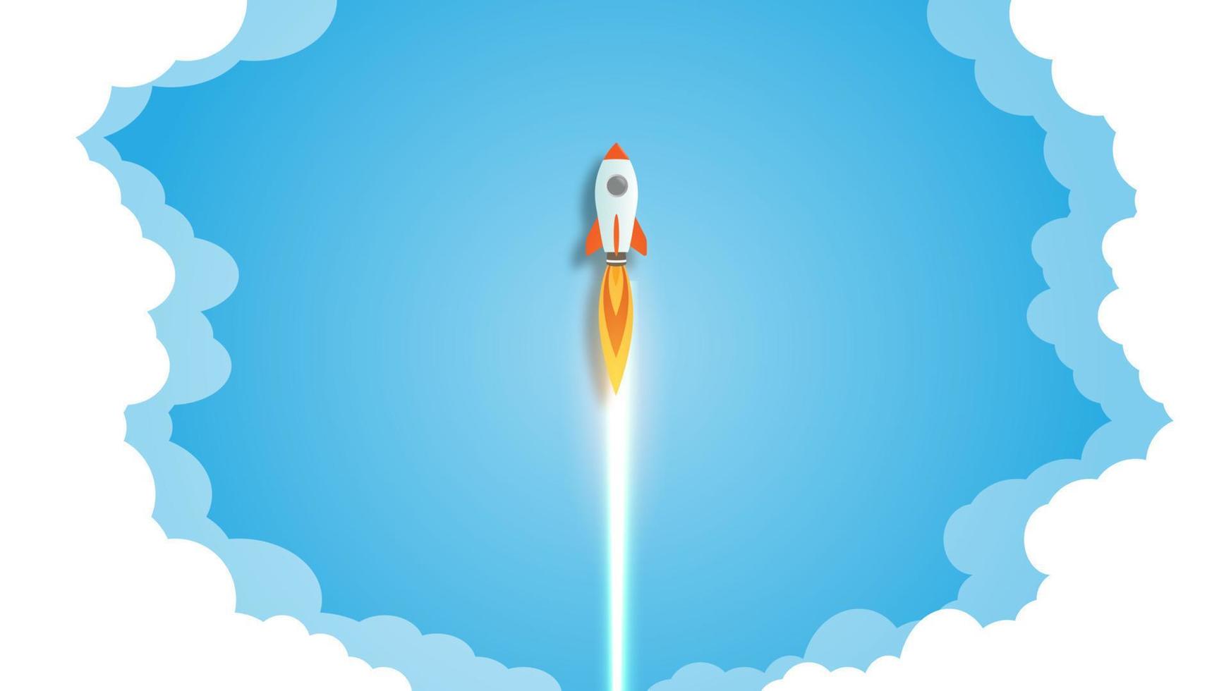 raketuppskjutning illustration, start affärsidé. vektor illustration