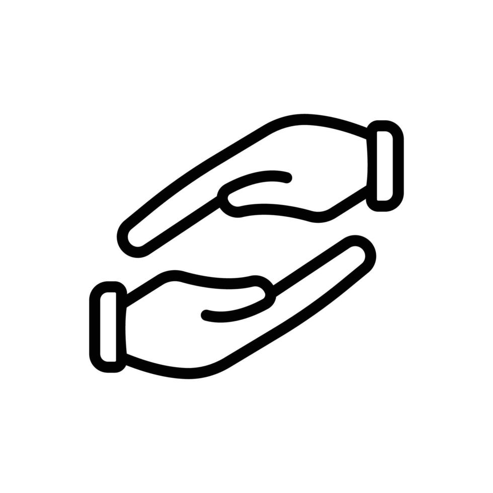 Symbolvektor für Wohltätigkeitsorganisationen. Handgesten-Symbol. Portion. Liniensymbolstil. einfache Designillustration editierbar vektor