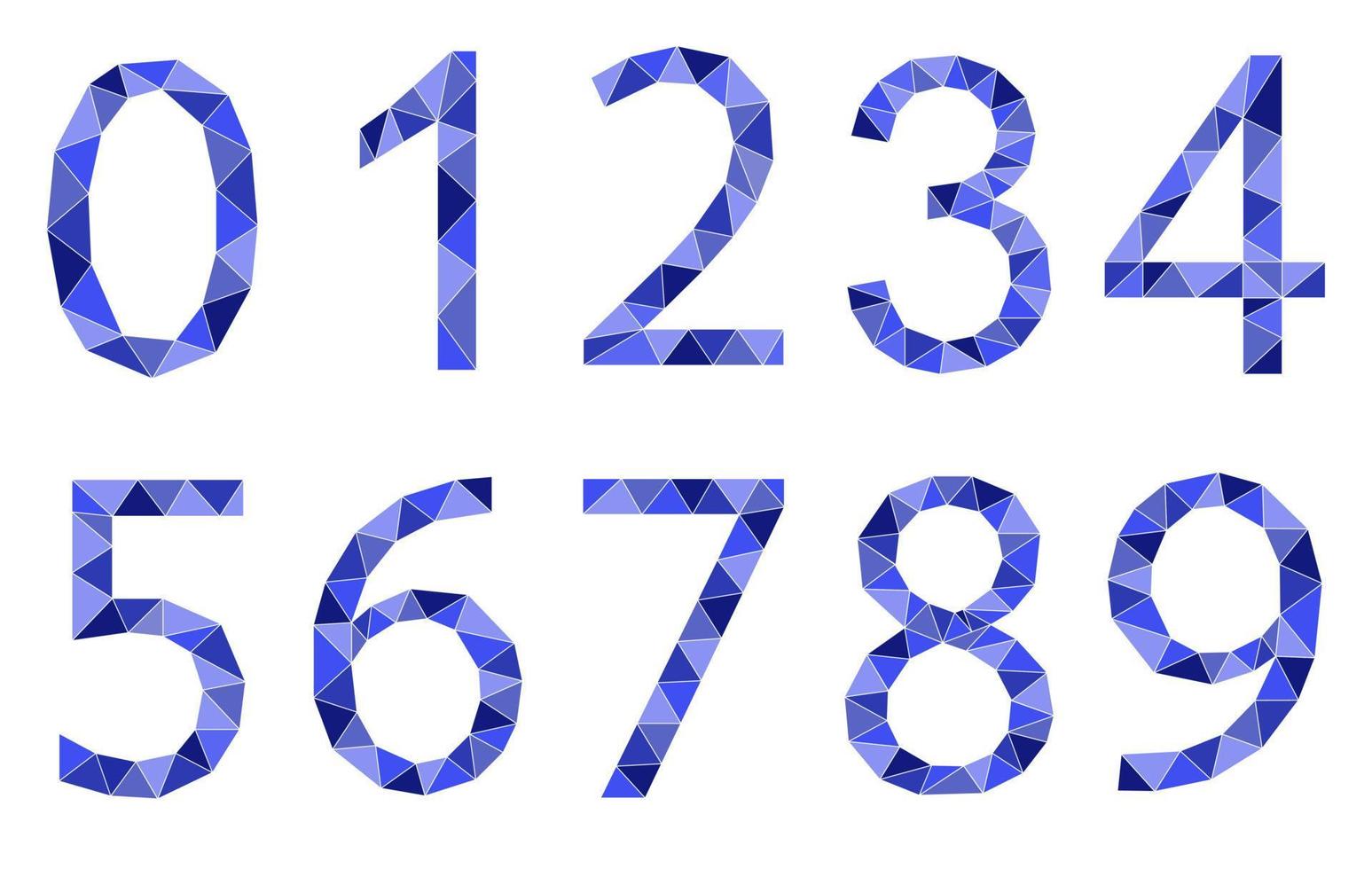 uppsättning nummer polygon stil isolerad på vit bakgrund. lärande nummer, serienummer, pris, plats vektor