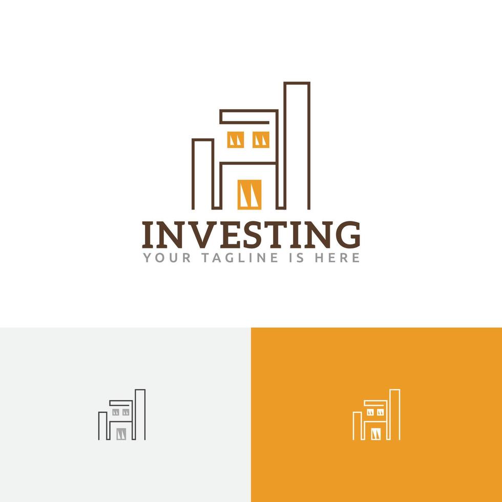 bygga fastigheter hus investeringar företag logotyp mall vektor