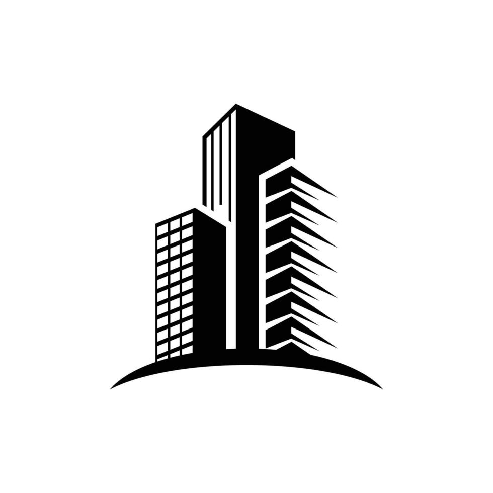 fastighetsbyggnad logotyp ikon design vektor