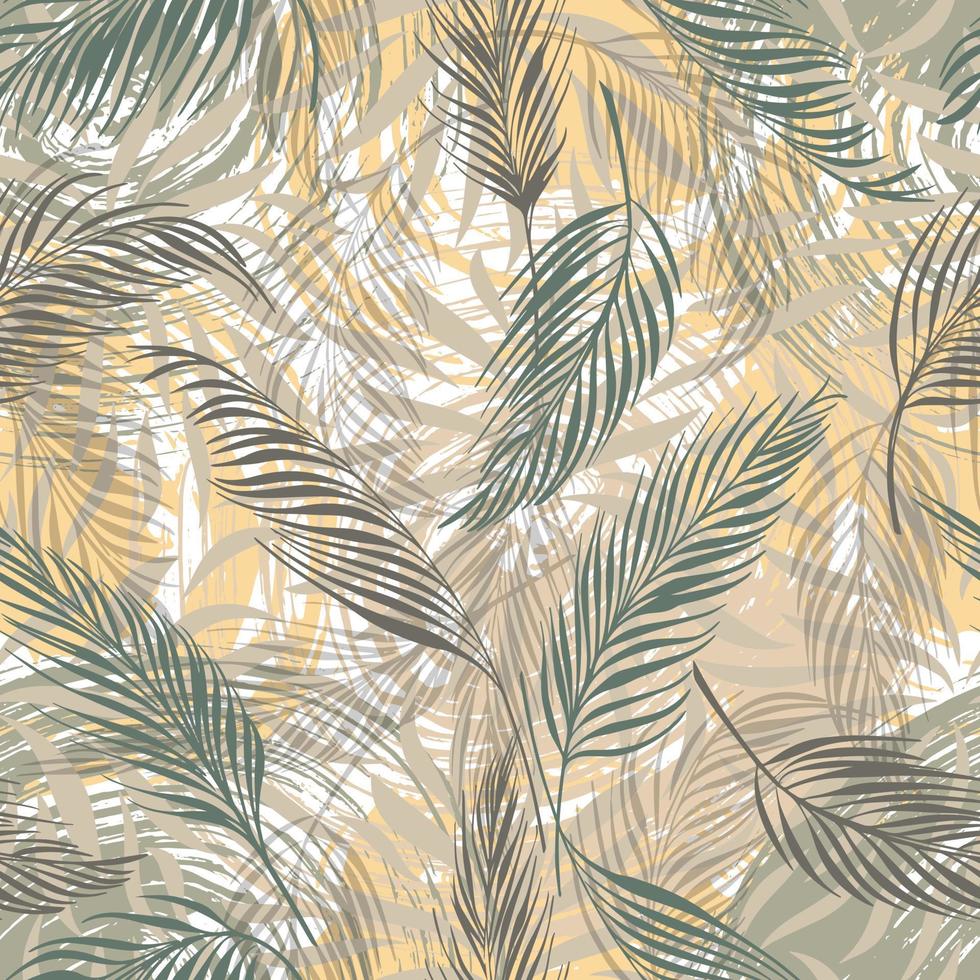 tropischer hintergrund palmblätter vektor nahtloses muster