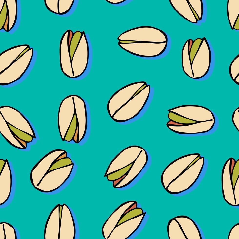 nötter pistagenötter vektor sömlösa mönster hälsosam mat och mellanmål