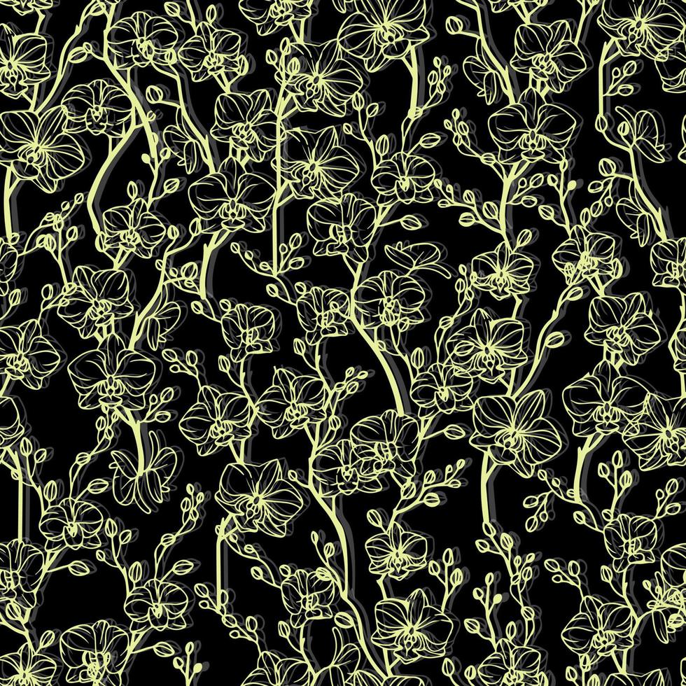 orkidé sömlösa mönster. vektor illustration.