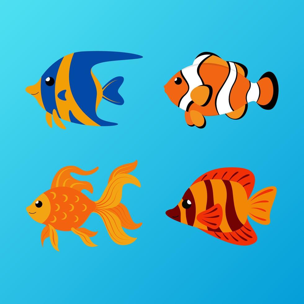 olika fisk illustration vektor mönster