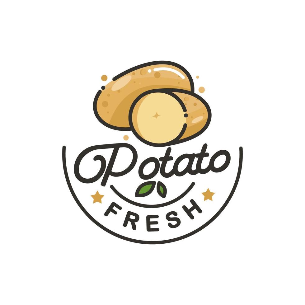 vintage logotyp potatis vektor mall illustration