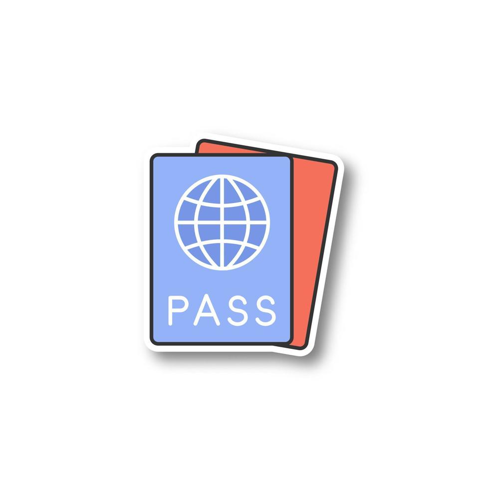 internationaler Pass Patch. Ausweisdokument. farbiger Aufkleber. vektor isolierte illustration