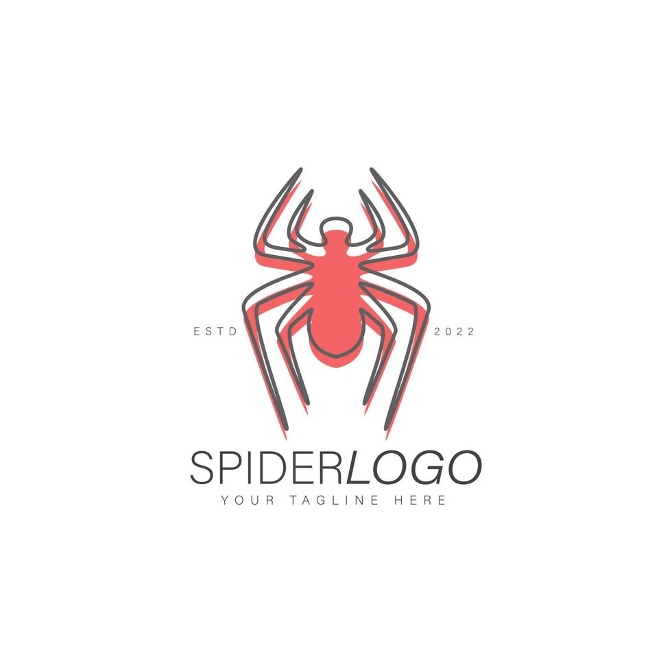 spindel tarantula logotyp design illustration ikon vektor