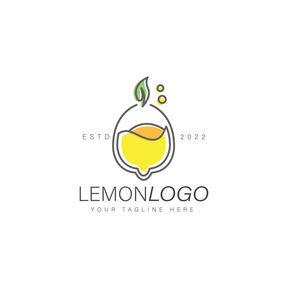 Zitrone frische Laborlinie Logo Design Illustration Symbol vektor