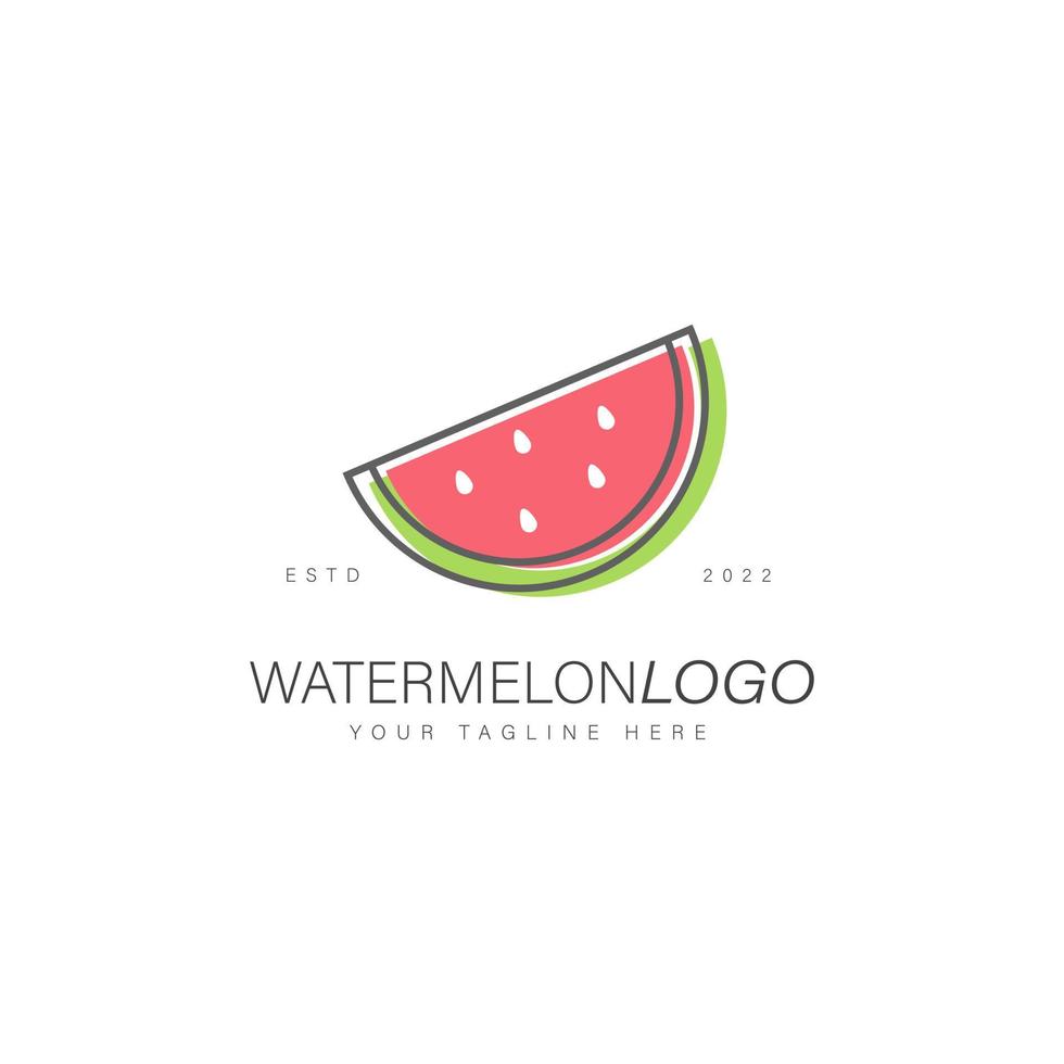 Wassermelonenscheibe Logo Design Illustration Symbol vektor