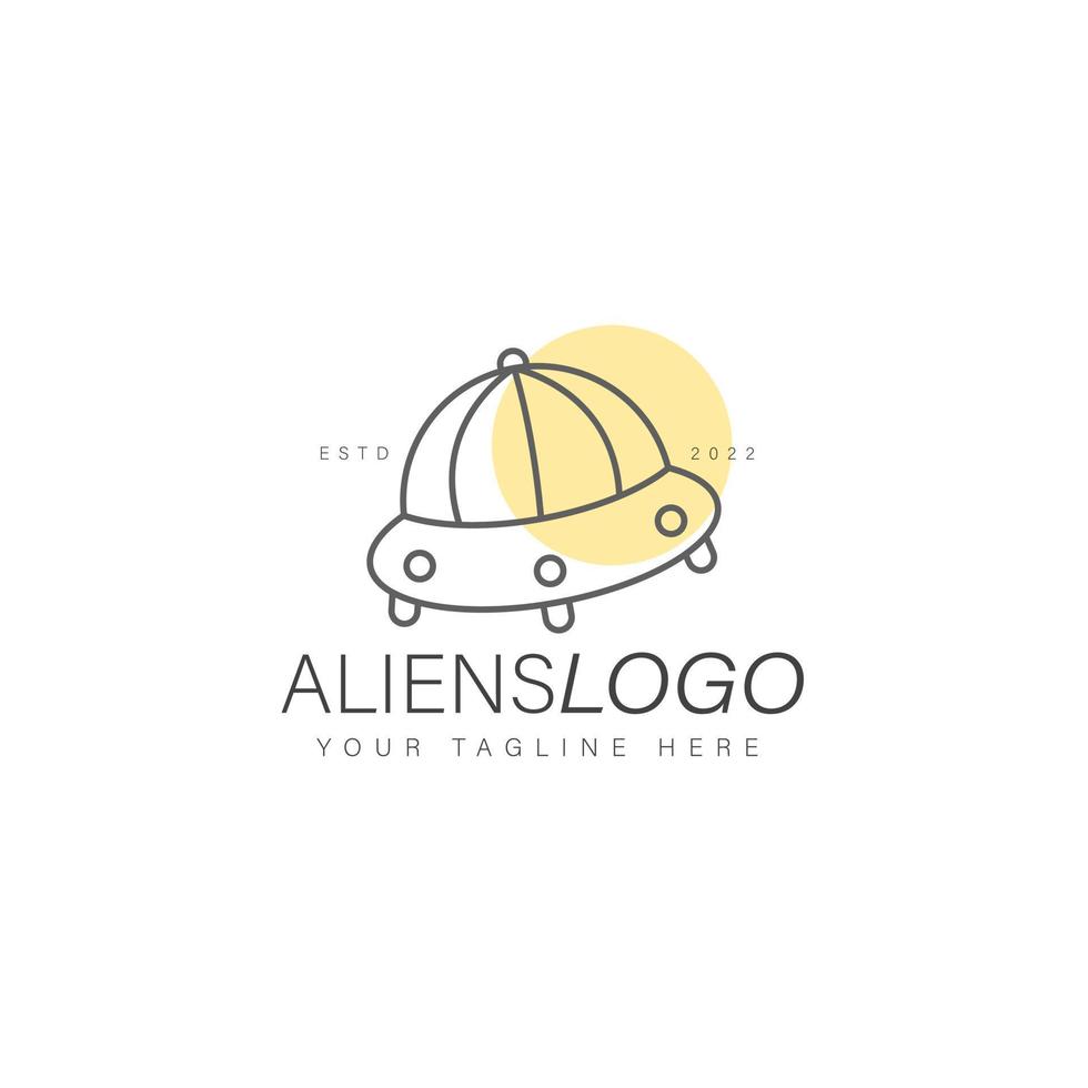 ufo Alien Linie Logo Design Illustrationssymbol vektor