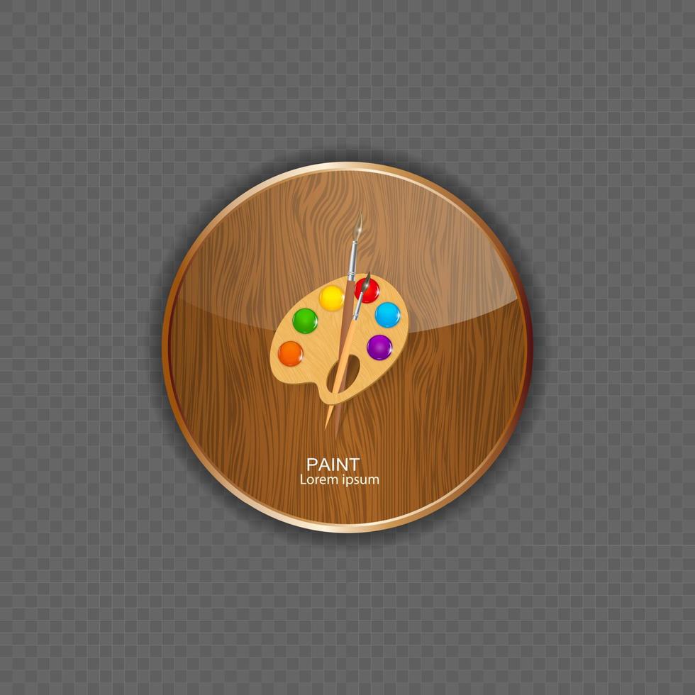 måla trä ansökan ikoner vektor illustration