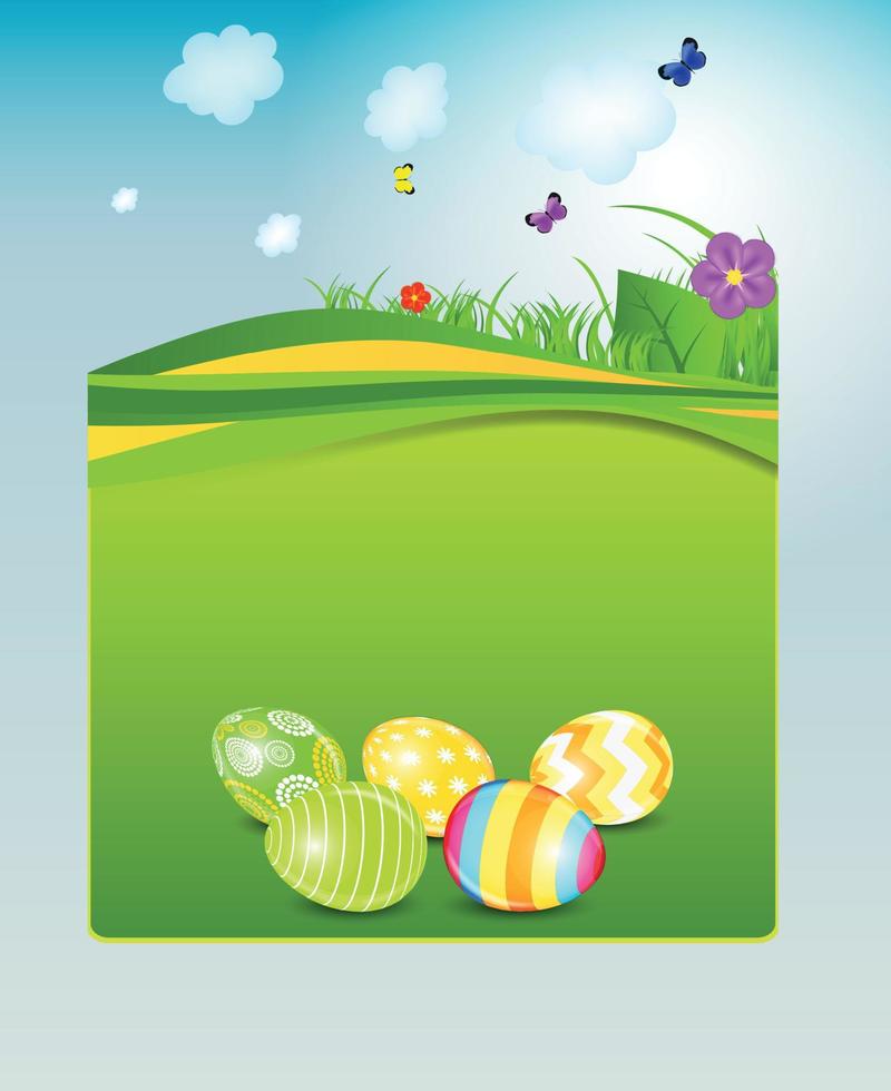 Frohe Ostern Frühling Hintergrund Vektor Illustration