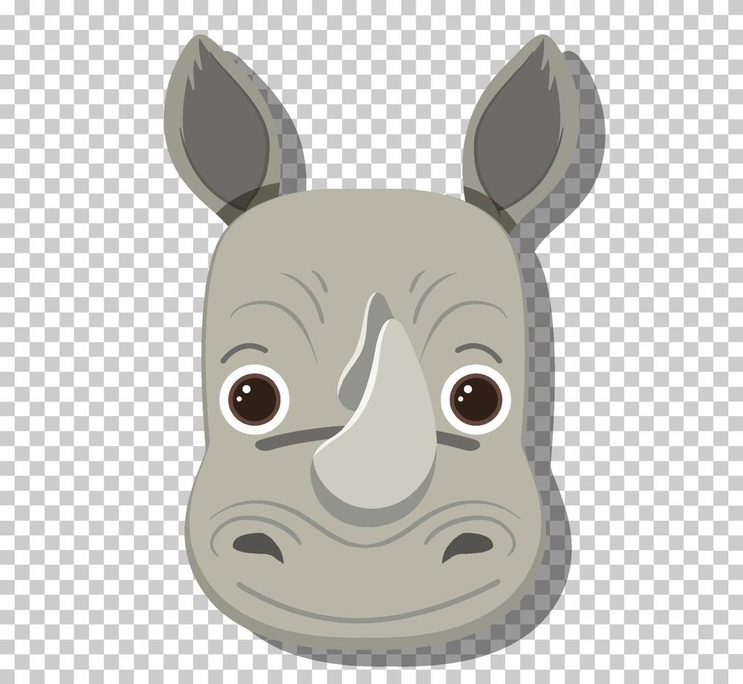 söta noshörningshuvud i platt tecknad stil vektor