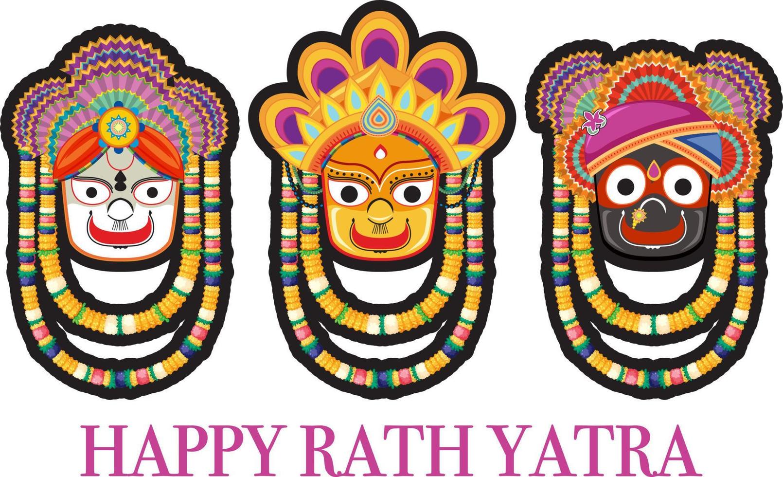ratha yatra hinduiska festivalen i Indien vektor