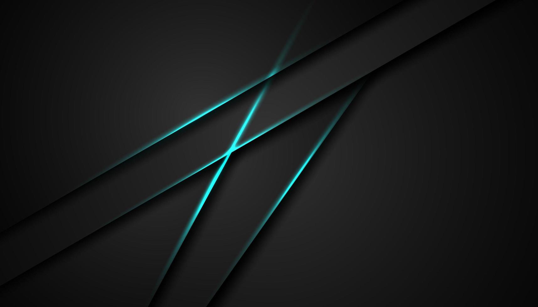 abstrakter schwarzer Hintergrund mit Kreuzung der blauen Lichtlinien vektor