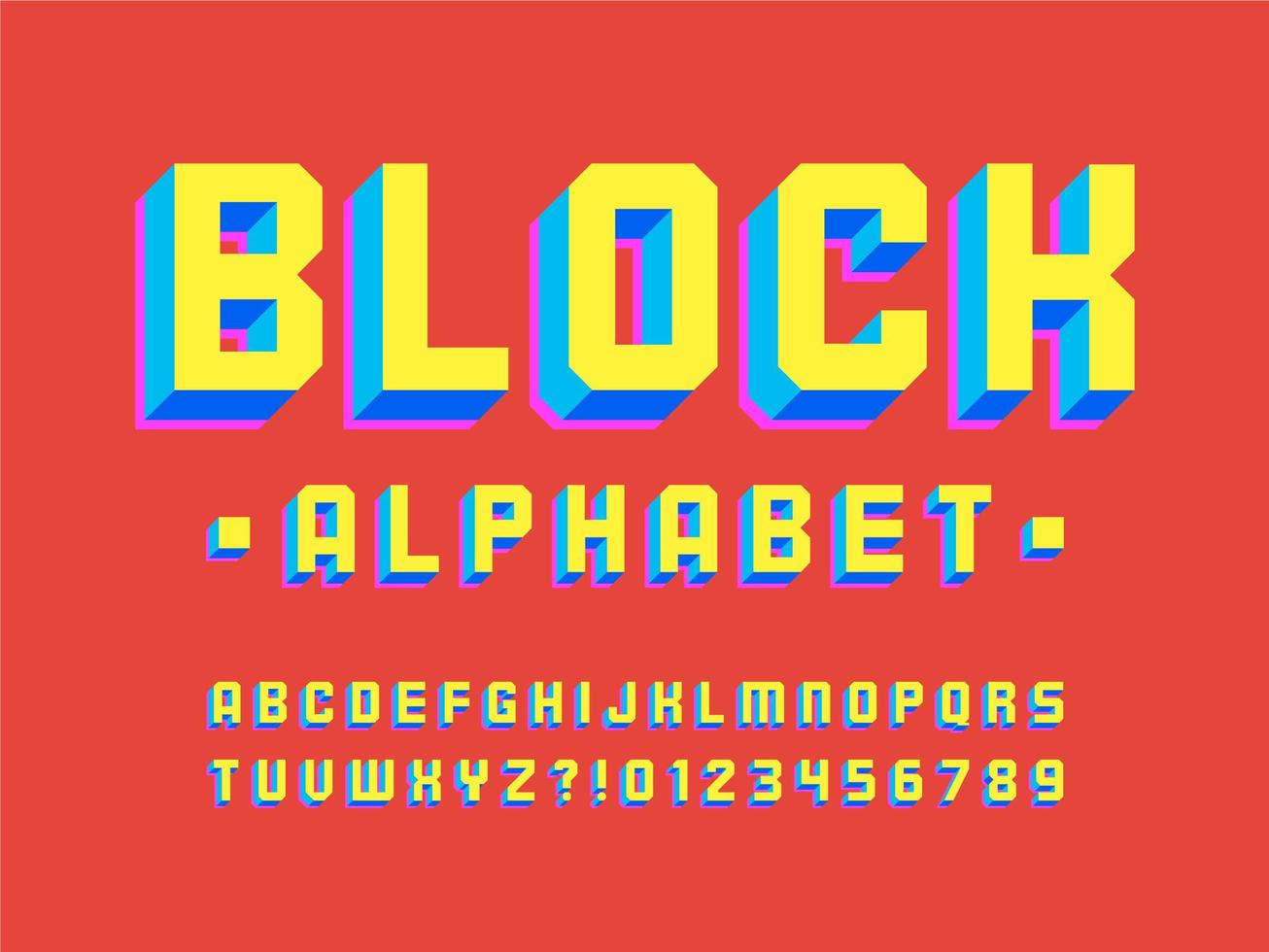 färgglada 3d-block alfabetet vektor