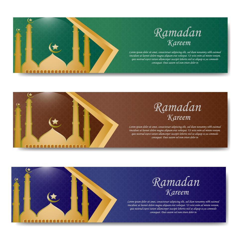 ramadan hälsning banner med moskén vektor