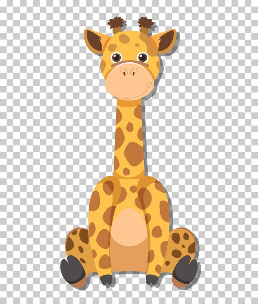 süße giraffe im flachen karikaturstil vektor