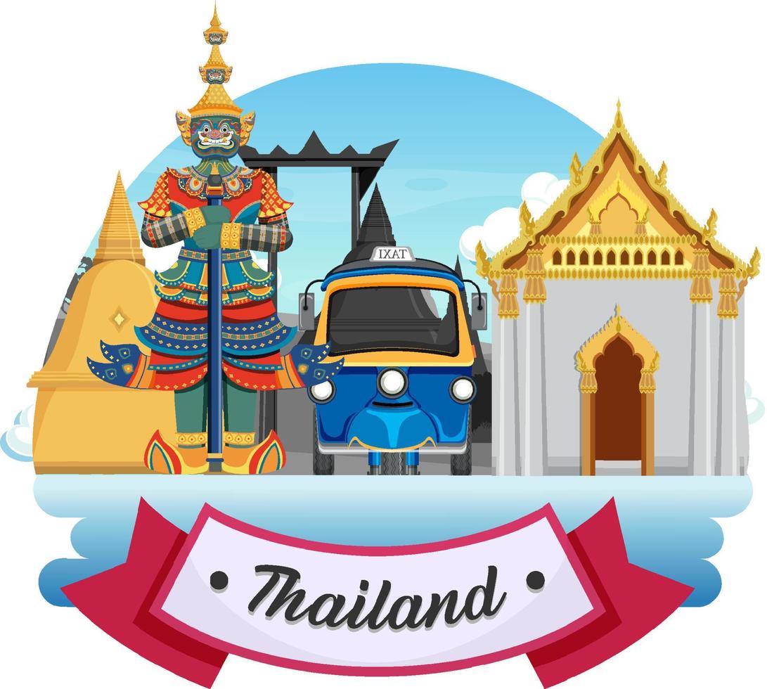 bangkok thailand landmärke logotyp banner vektor