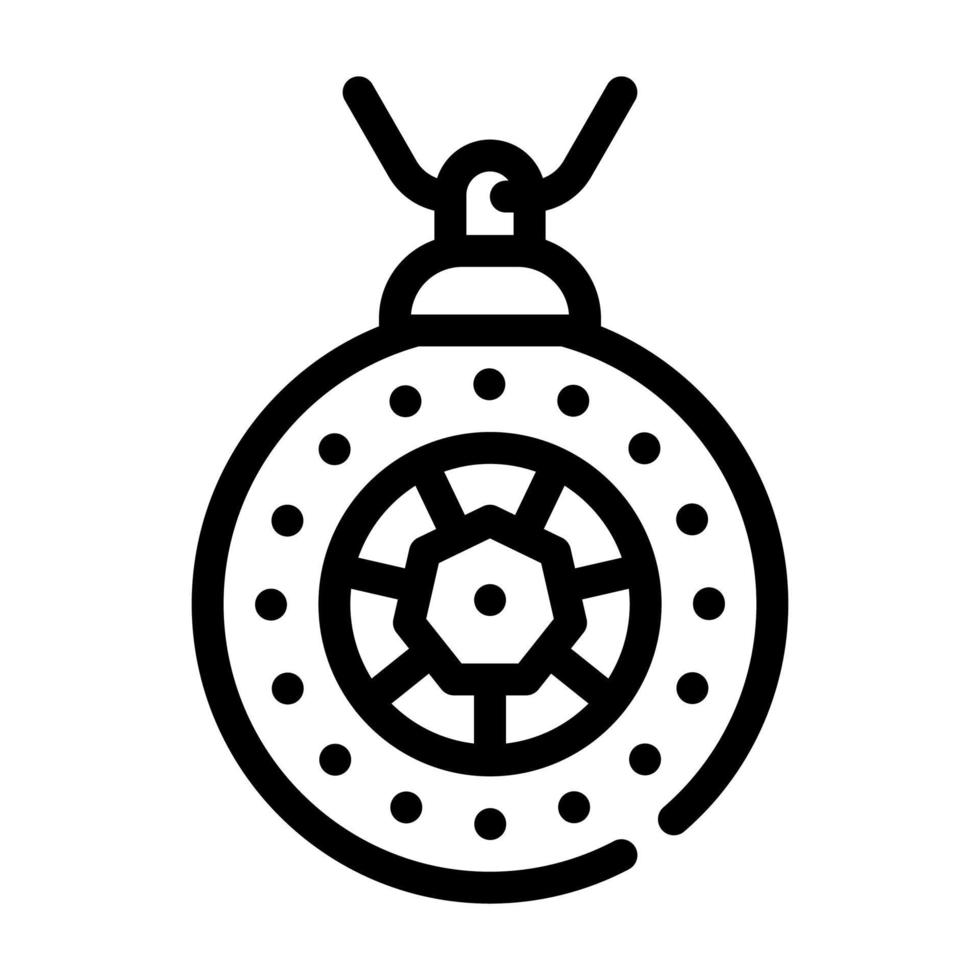 amulett tillbehör linje ikon vektor illustration platt