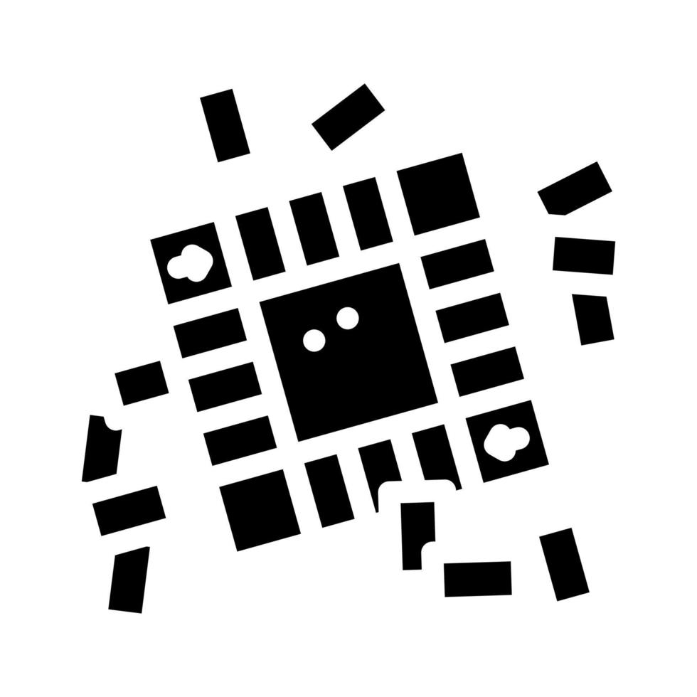 Brettspiel Glyphe Symbol Vektor Illustration flach
