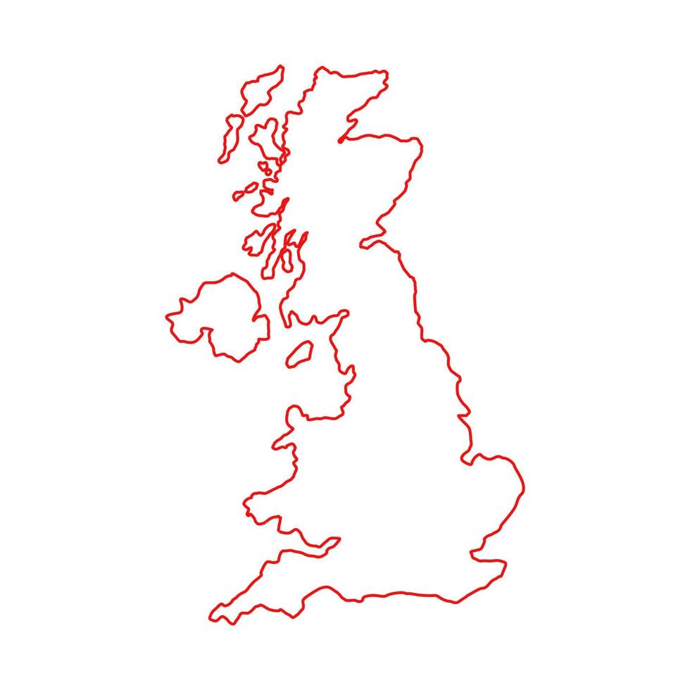 großbritannien-karte auf weißem hintergrund dargestellt vektor