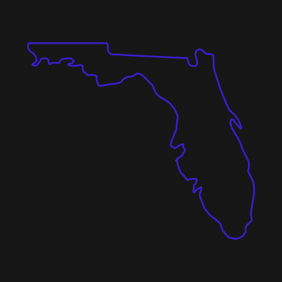 florida-karte dargestellt auf weißem hintergrund vektor