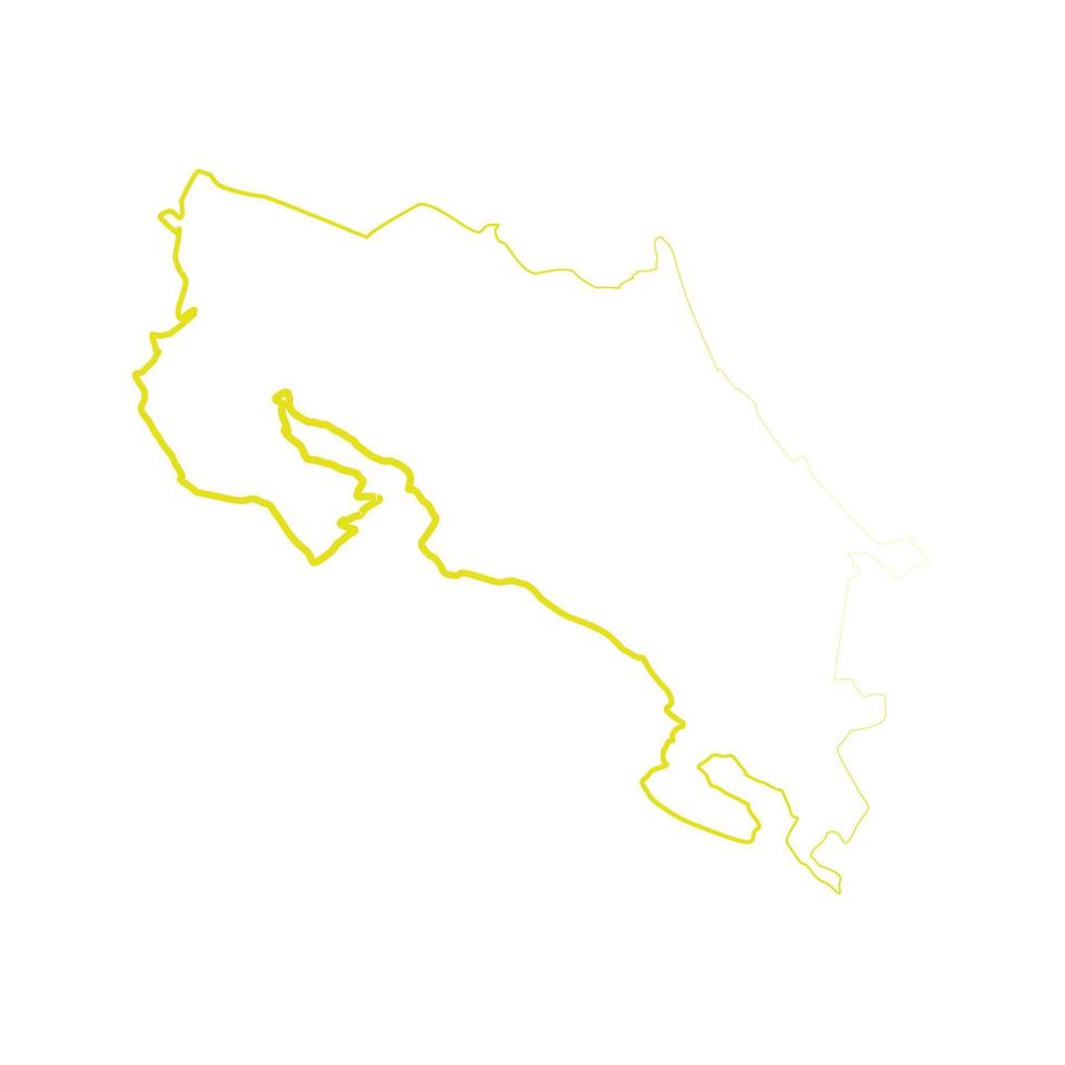 costa rica karte auf weißem hintergrund dargestellt vektor