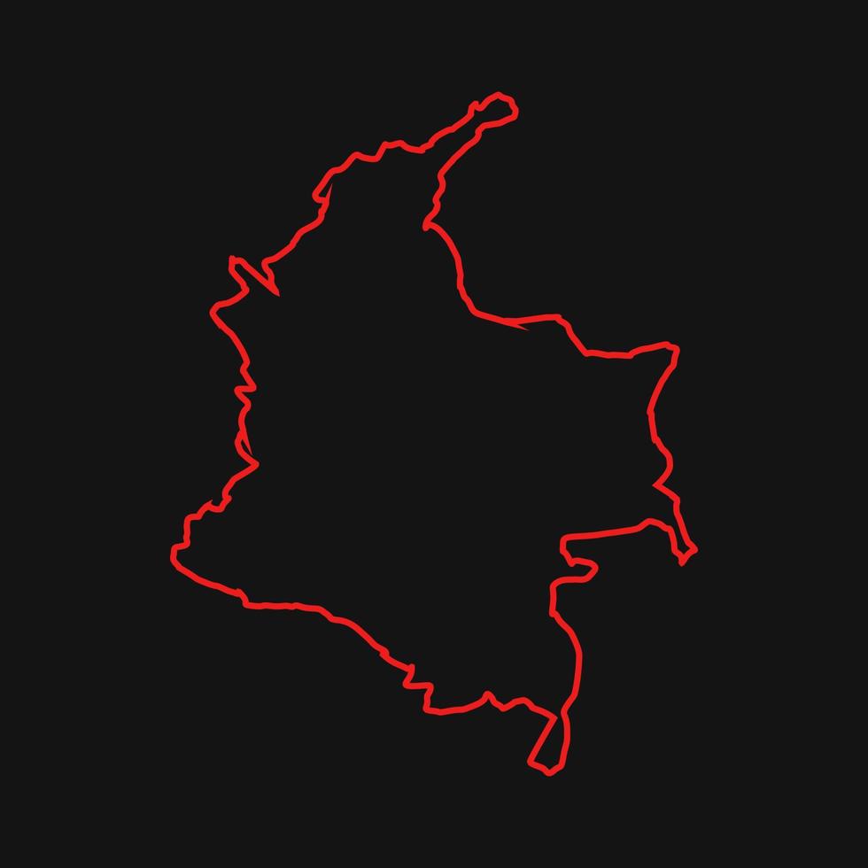 colombia karta illustrerad på en vit bakgrund vektor