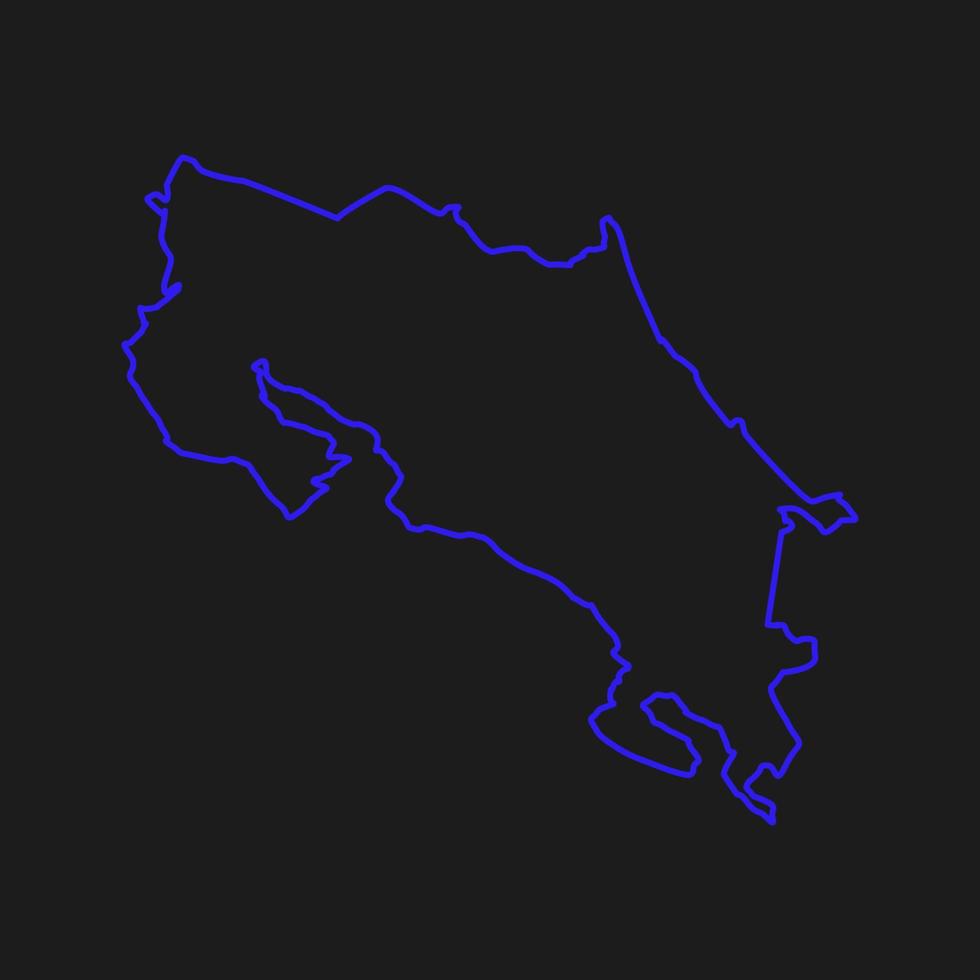costa rica karta illustrerad på en vit bakgrund vektor