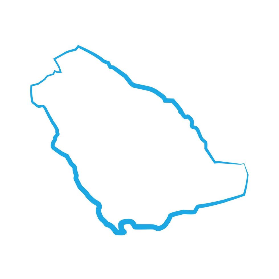 Saudiarabien karta illustrerad på en vit bakgrund vektor