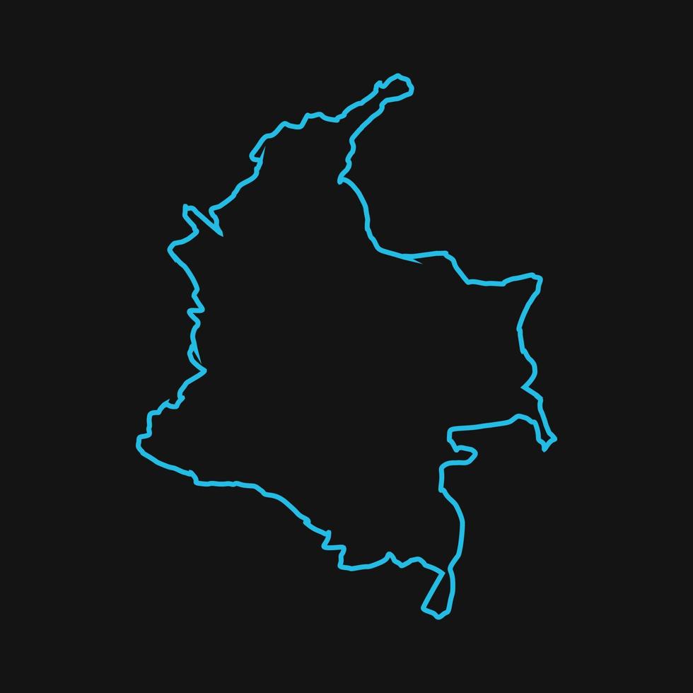 colombia karta illustrerad på en vit bakgrund vektor