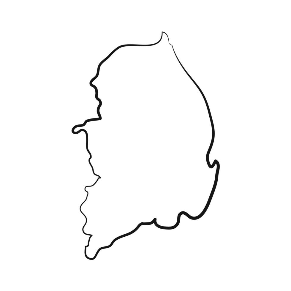 Sydkorea karta illustrerad på vit bakgrund vektor