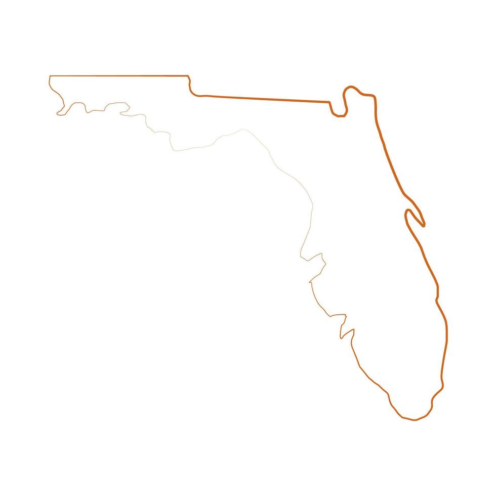 florida karta illustrerad på vit bakgrund vektor