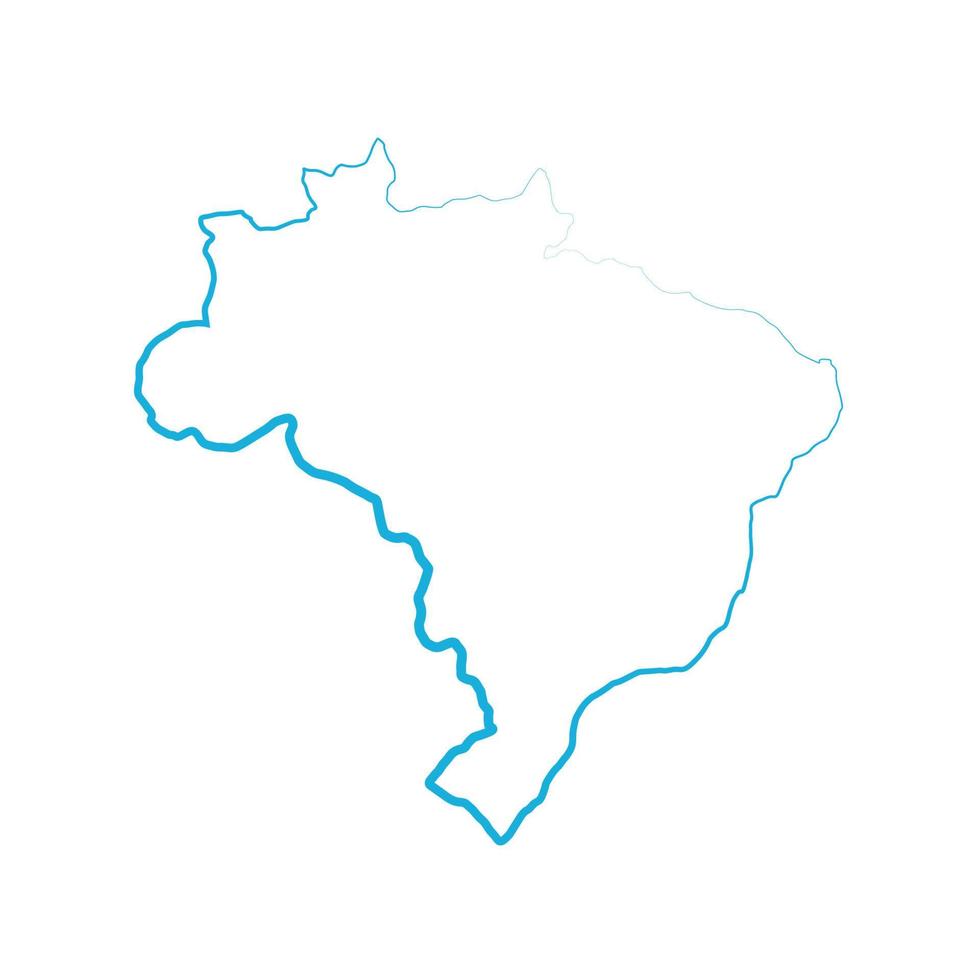 Brasilien karta illustrerad på vit bakgrund vektor