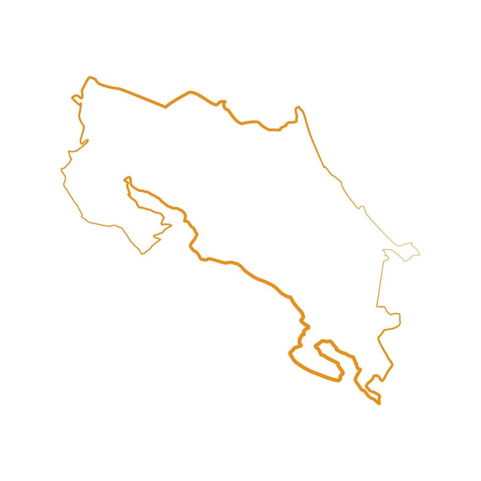 costa rica karta illustrerad på en vit bakgrund vektor