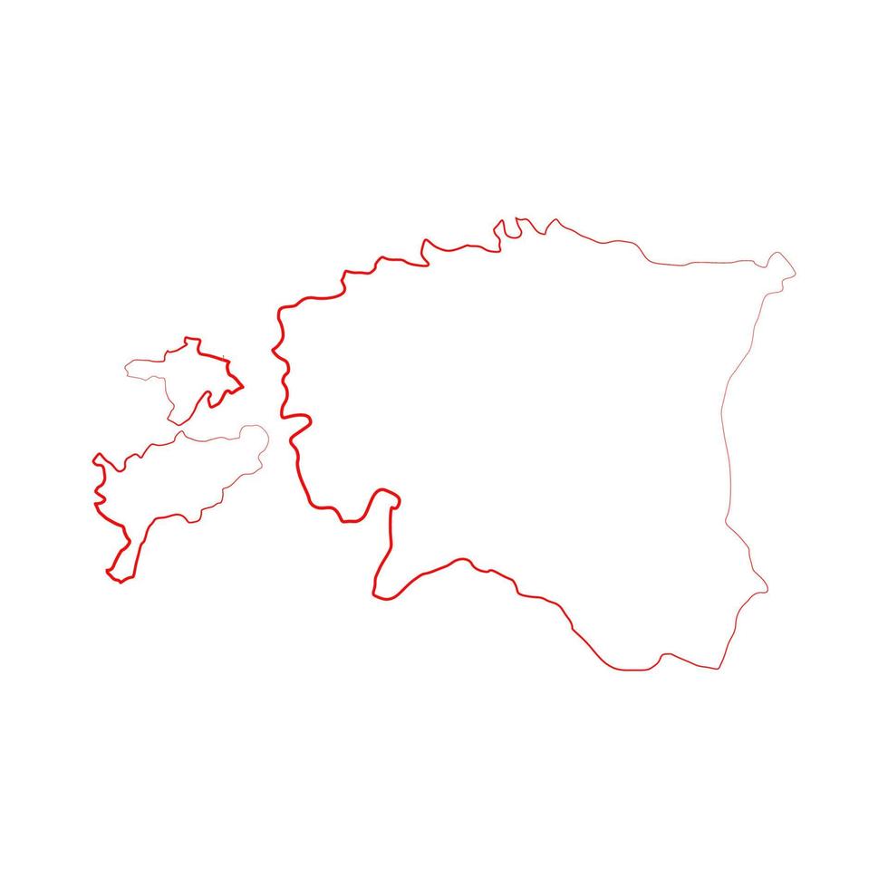 Estland-Karte auf weißem Hintergrund dargestellt vektor